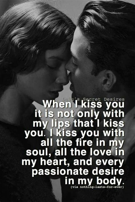 a couple kissing each other with the caption that says when i kiss you it is