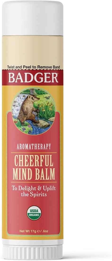 Badger Cheerful Mind Aromatherapy Balm Stick Certified Organic Aromatherapy