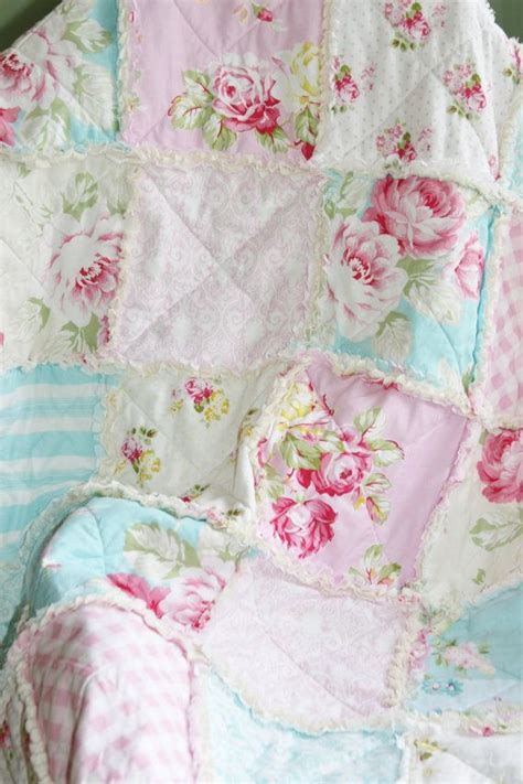 Crib Rag Quilt Baby Girl Crib Bedding Shabby Chic Nursery Etsy