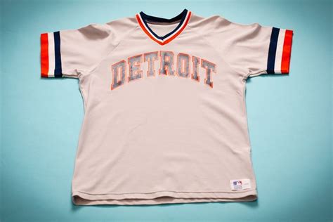 80s Detroit Tigers Sand Knit Jersey Ml Vintage Sportswear Vintage