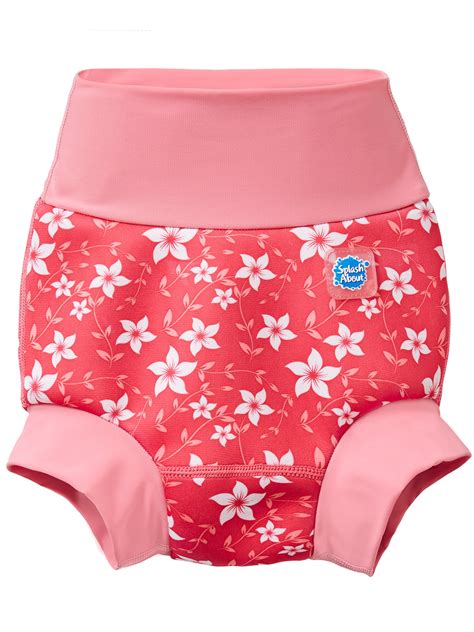 Splash About New Improved Happy Nappy Swim Diaper Pink Blossom Size
