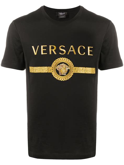 Versace Logo Print T Shirt Farfetch Versace T Shirt Men Tshirt