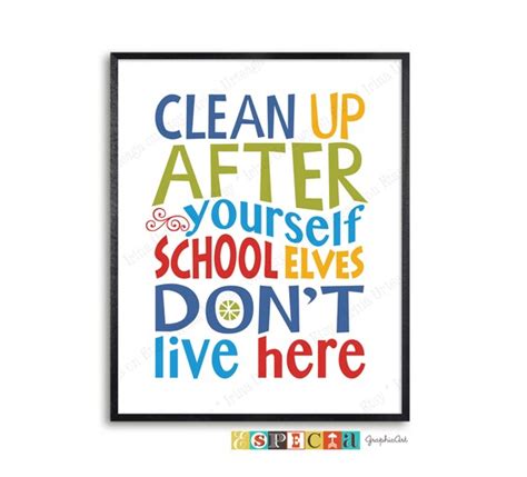 Classroom Rules Clean Up After Yourself School Elves Etsy