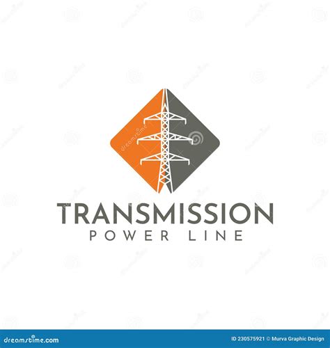 Transmission Power Pole Line Logo Stock Vector Illustration Of