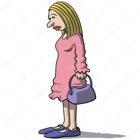 Cartoon Sad Girl Walking