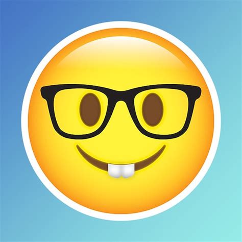 Nerd Face Emoji Clever Emoticon With Glasses Vector Image Art