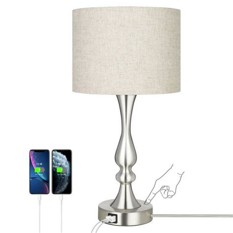 Dewenwils Touch Control Table Lamp 3 Way Dimmable With 2 Usb Ports For
