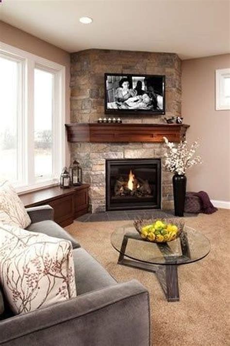 Inspiring Corner Fireplace Design Ideas For Your Cozy Living Room