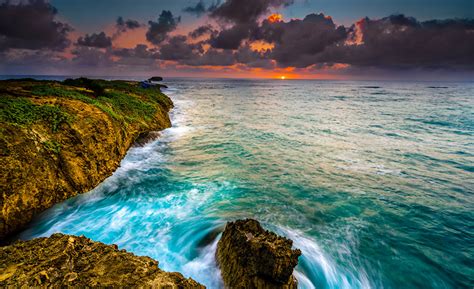Desktop Wallpapers Hawaii Usa Crag Ocean Nature Waves Sunrises And