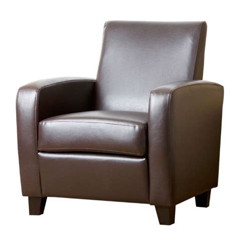 Abbyson Capella Faux Leather Club Chair In Brown Ad Pcy 52s P1 Brn