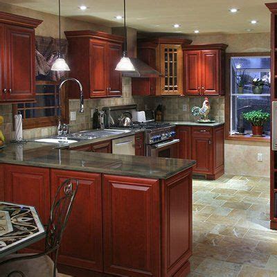 Stunning kitchen designed with cherry cabinets and crema bordeaux granite countertop. Pin by Joey Sue on Kitchen Cabinets | Cherry cabinets kitchen, Custom kitchen cabinets, Kitchen ...