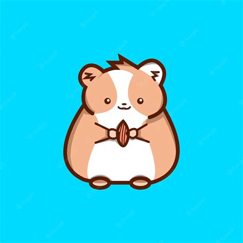 Premium Vector Cute Hamster With Seed Cartoon Vector Illustration