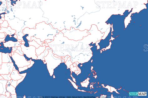 Stepmap Topo Asien Landkarte Für Asien