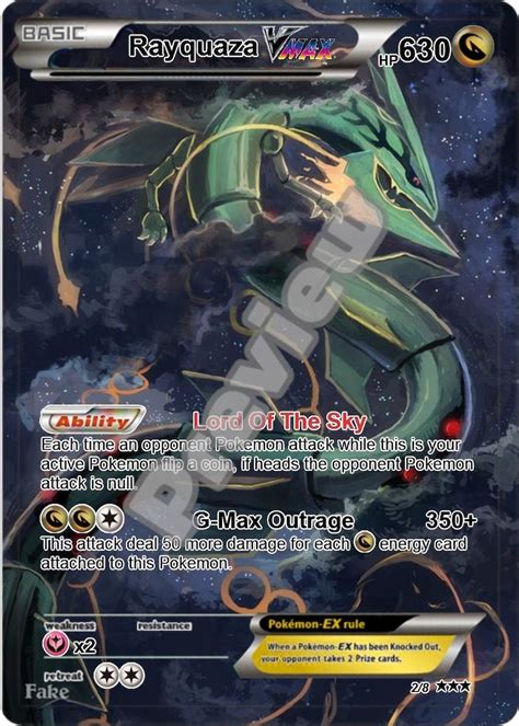 Rayquaza Vmax Gx Gmax Gigantamax Ex Pokemon Card Etsy Ireland