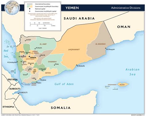 Large Detailed Administrative Divisions Map Of Yemen 2012 Vidiani