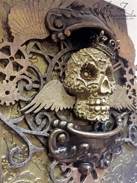 Shimmerz Paints Steampunk Skull Altered Book Cover