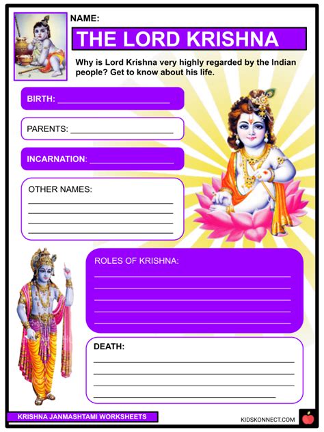 Krishna Janmashtami Facts History Worksheets For Kids