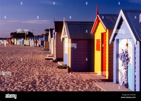 The Iconic Colourful Beach Huts On Brighton Beach Melbourne Australia