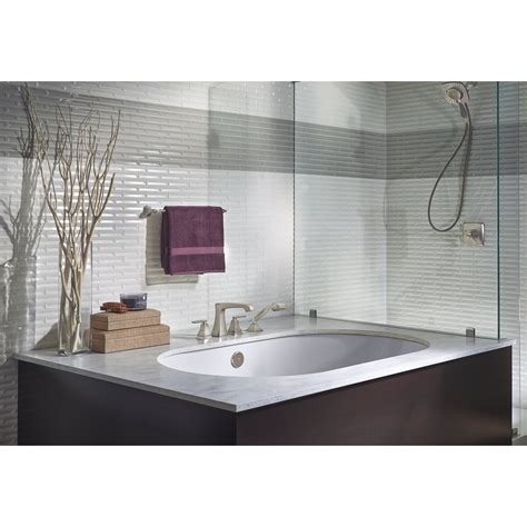 Delta stryke stainless 2 handle cassidy wall mount bathtub faucet. Delta Ashlyn Roman Two Handle Deck Mount Tub Filler Trim ...