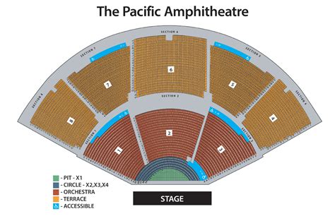 Pacific Amphitheatre Costa Mesa Ca Seating Chart Elcho Table