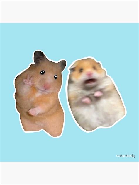 Peace Sign And Screaming Hamster Sticker Pack Poster By Catartlady