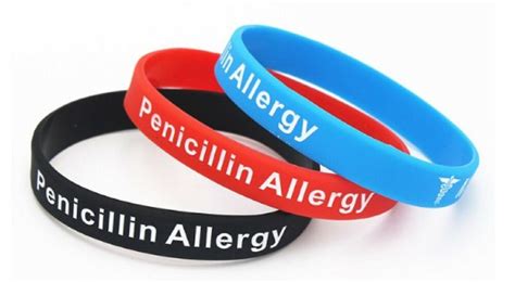 Penicillin Allergy Medical Alert Silicone Wrist Band Bracelet Uk Seller