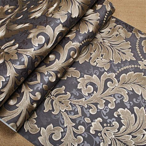 Modern bedding designs and bedding fabric colors awake different emotions and cause certain reaction. Luxury Modern Metallic 3D Damask Vinyl Wallpaper | Walling ...