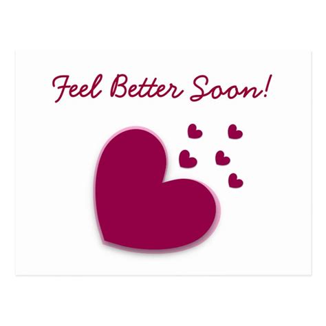 Feel Better Soon Hearts A06 Postcard Uk