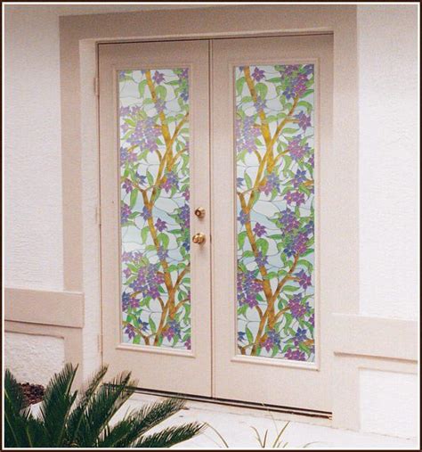 Biscayne Static Cling Stained Glass Privacy Window Film