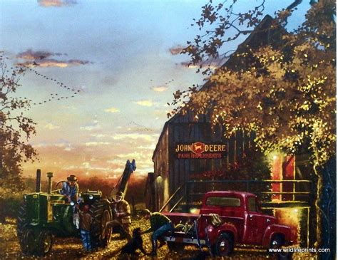 Artist Dave Barnhouse Unframed Tractor Art Print Twilight On The Farm