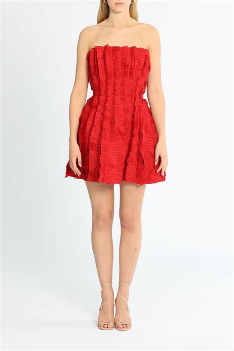 Hire Hybrid Mini Dress In Red Aje Glamcorner
