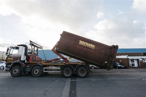 Hooklift Skip Hire In Stoke On Trent Roll On Roll Off Skips Brown