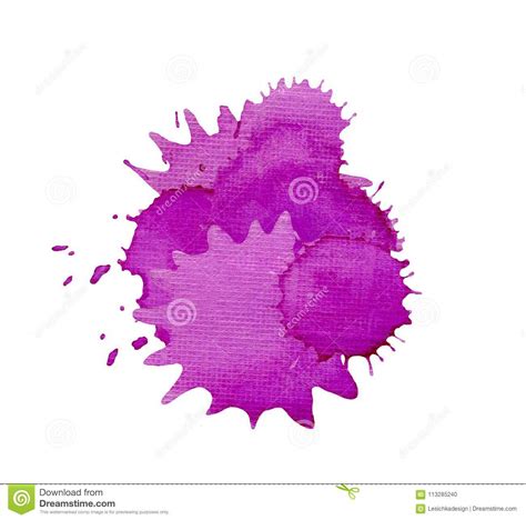 Hand Painted Violet Art Splash Purple Abstract Watercolor Brush Stroke