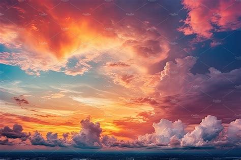 Colorful Sky Concept Stunning Sunset With Vibrant Twilight Sky And