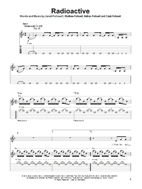 Radioactive By Kings Of Leon Guitar Tab Play Along Guitar Instructor