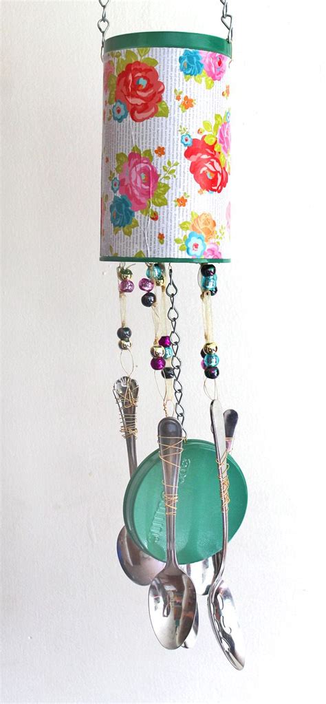 Diy Recycled Wind Chime From A Pirouline Tin Can Wind Chimes Diy