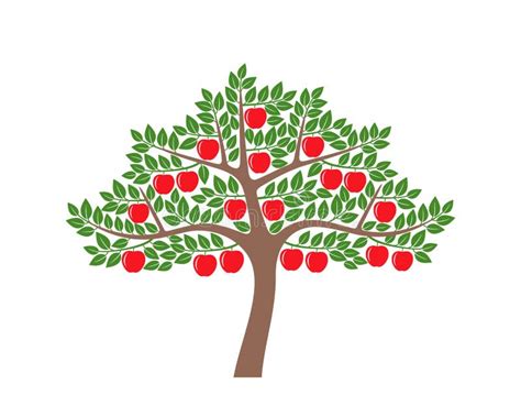 Apple Tree Logo Isolated Apple Tree On White Background Stock Vector