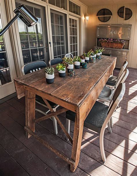 Primitive Industrial Farmhouse Style Dining Table Workbench With Wood