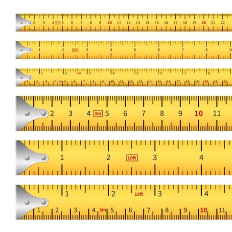 Premium Vector Measuring Tapes Measure Inches Tape Measurement Ruler