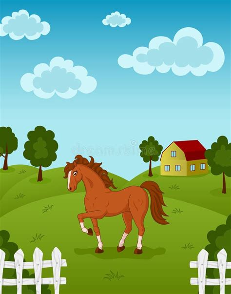 Horse Farm Animal Cartoon Illustration Stock Vector Illustration Of