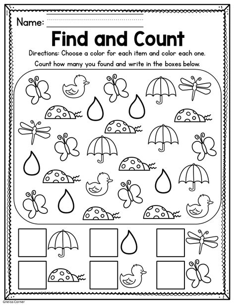 Spring Kindergarten Reading Worksheet