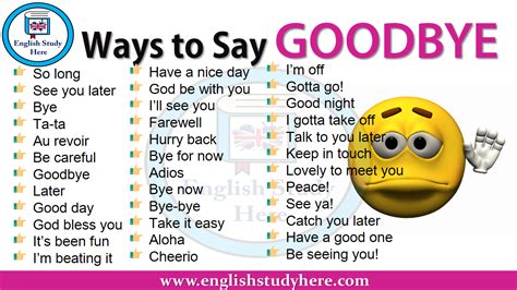 Ways To Sayways To Say Goodbye Learn