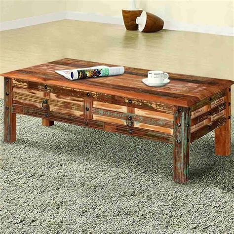 Our wide assortment of rustic tables and sets has something you will love. Pioneer Rustic Reclaimed Wood 2 Drawer Coffee Table