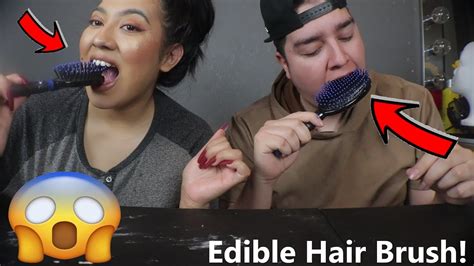 Asmr Edible Hair Brush Eating Extreme Crunchy Eating Sounds Mukbang Youtube