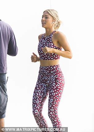 Sam Frost Is Sprayed With Water By Crew As She Films Home And Away Workout Scenes Daily Mail
