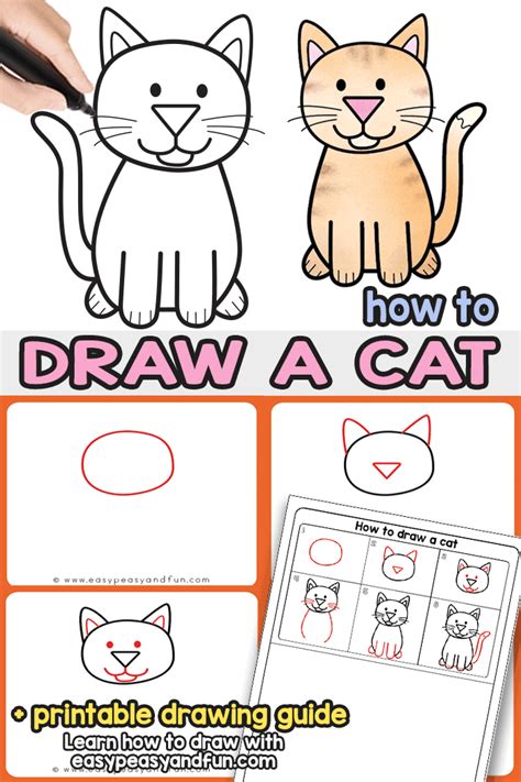 oc look at my cat drawing! 50 Drawing DIYs For Your Kiddos To Create On A Rainy Day