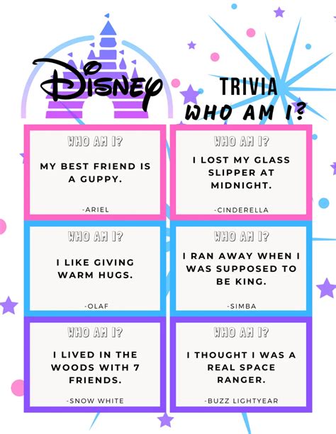 Disney Who Am I Trivia Game Trivia Trivia Games Disney Trivia Questions