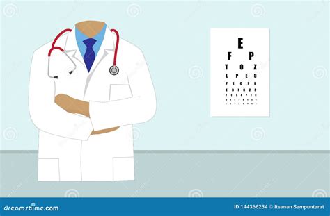 Ophthalmologist Vector With Eyesight Test Chart Stock Vector