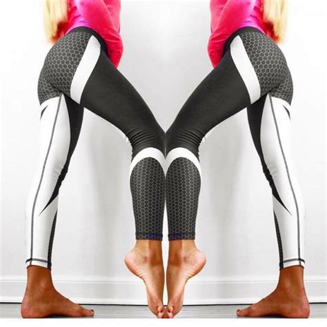 Mallas Estampadas Con Diseño De Malla Leggings Mujer Deporte Fitness