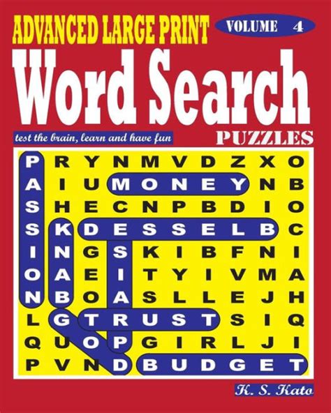Advanced Large Print Word Search Puzzles Vol 4 By K S